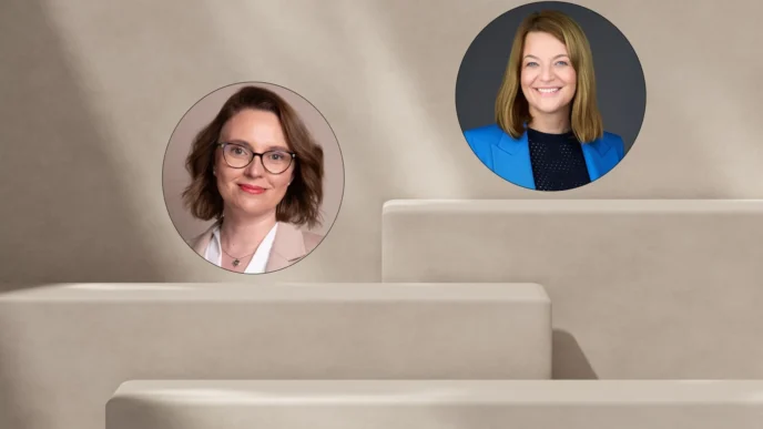 Na zdjęciu Joanna Bartoszko-Lipka (po lewej), kierownik ds. budowania doświadczenia pracowników i projektów HR, a także Oliwia Gołębiowska, dyrektor ds. rozwoju ludzi i organizacji w Saint-Gobain / Fot. ShinnenStudio, Shutterstock