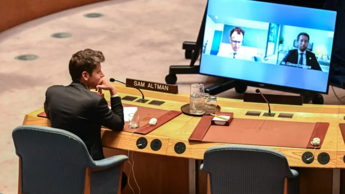 Dyrektor generalny OpenAI, Sam Altman, uczestniczący w zeszłym miesiącu w Nowym Jorku w posiedzeniu Rady Bezpieczeństwa ONZ poświęconym sztucznej inteligencji