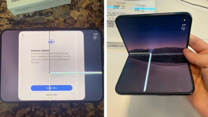 Użytkownik rozpakował swojego nowego iPhone’a Duo, gdy zawias się zaciął i rozległ się głośny trzask